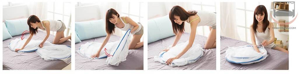 Cách gấp màn chụp tự bung bước 3